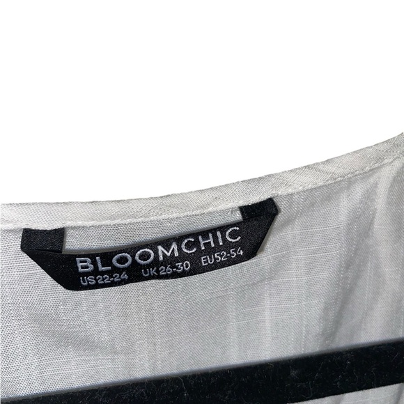 Bloomchic Plus Size White crochet boho Kimono Cardigan cover up duster Sz 22 - Picture 4 of 7